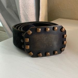 Men’s Belt—Real Suede heavy duty metal buckle